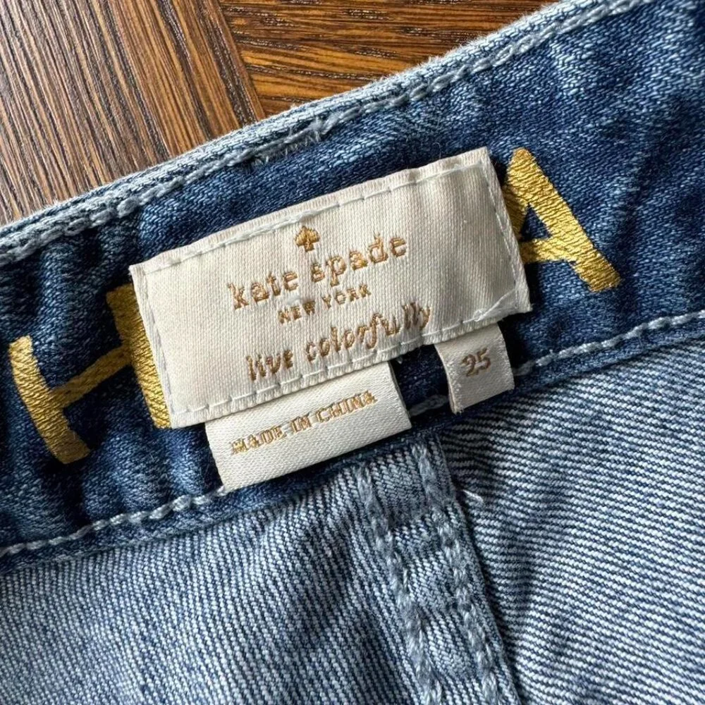 Kate Spade MidRise Waisted Jeans‎ Size 25 “Live Colorfully”